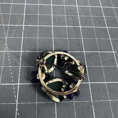 Vintage Brooch Marked Western Germany WOW! Purple and Green. PRETTY