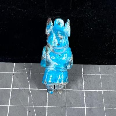 Hand Carved Turquoise Kachina Pendant AWESOME!!!