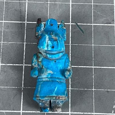 Hand Carved Turquoise Kachina Pendant AWESOME!!!