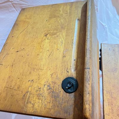 Antique Cast Iron School Desk w. Ink Holder