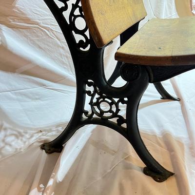 Antique Cast Iron School Desk w. Ink Holder
