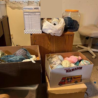 Huge Lot Yarn, Crochet, Knitting, Tatting, Crafting