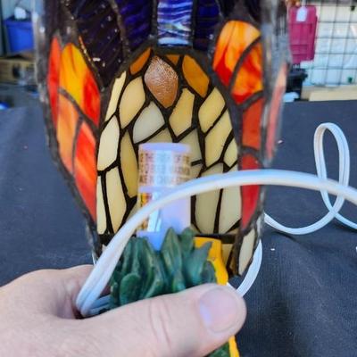 Stained Glass Rooster Lamp or Nightlight - Stained Glass Accent Lamp