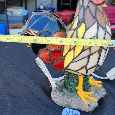 Stained Glass Rooster Lamp or Nightlight - Stained Glass Accent Lamp