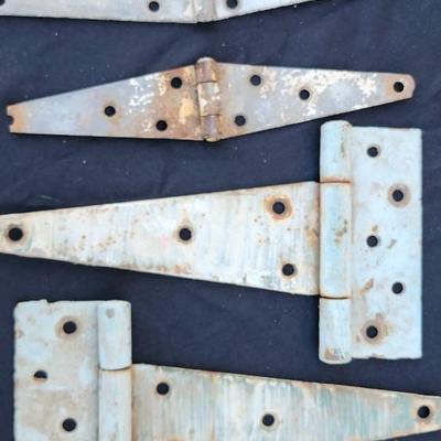 Large Heavy Vintage Iron Gate/Barn Door Hinges-10” and Used Pair Door Hinges