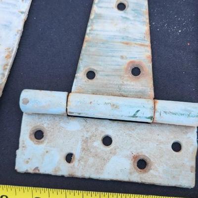 Large Heavy Vintage Iron Gate/Barn Door Hinges-10” and Used Pair Door Hinges