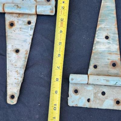Large Heavy Vintage Iron Gate/Barn Door Hinges-10” and Used Pair Door Hinges
