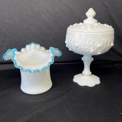 Lot 142 Fenton Milk Glass