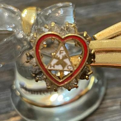 Happy Anniversary bell and miscellaneous pins etc