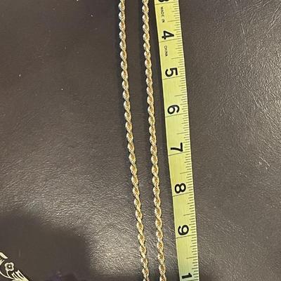 14K Gold/ Diamond Cross Pendant & Chain