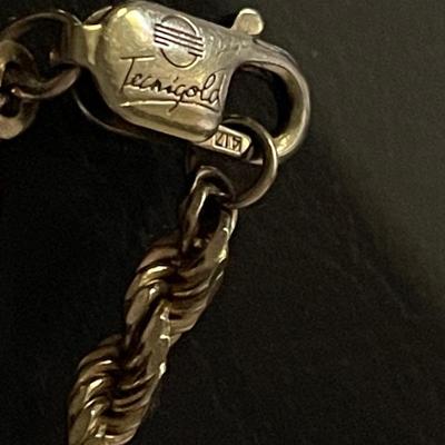 14K Gold/ Diamond Cross Pendant & Chain