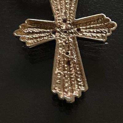 14K Gold/ Diamond Cross Pendant & Chain