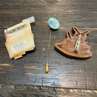 Library and bunny pin