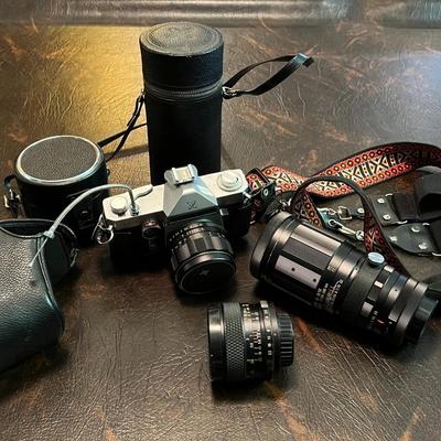 Vintage Camera Lot w/ Lenses and Accessories