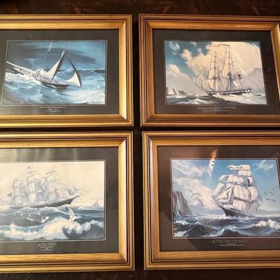 Nautical Themed Framed Art- Set of 4
