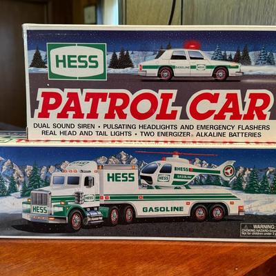 Hess 1993 and 1995 Gasoline Patrol Car and Tanker/Helicopter