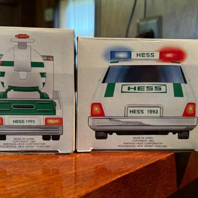 Hess 1993 and 1995 Gasoline Patrol Car and Tanker/Helicopter