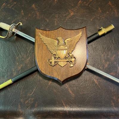 US Coast Guard Sword and Scabbard Wall Display