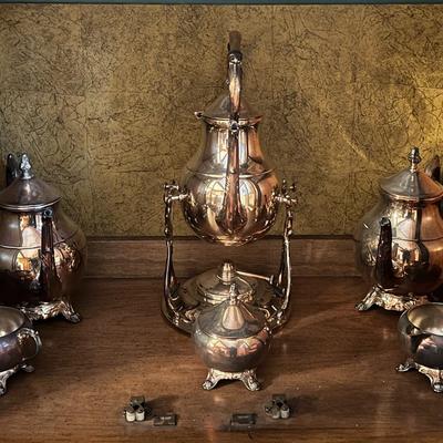 Antique FB Rogers Silver Plated Tea Set