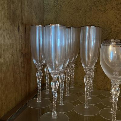Lenox Madison Silver Rimmed Goblets, Flutes and Wine Glasses