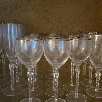 Lenox Madison Silver Rimmed Goblets, Flutes and Wine Glasses