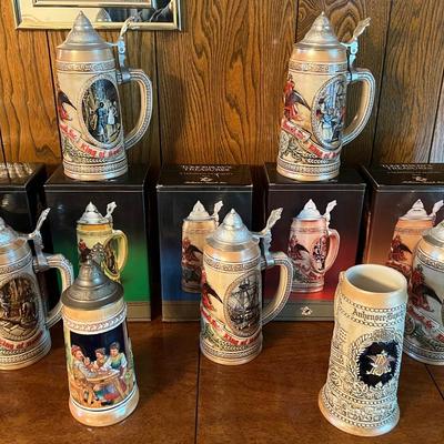 Anheuser Busch Collectible Steins- Set of 7