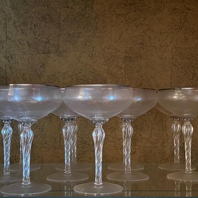 Lenox Madison Silver Rimmed Champagne Sherbet Glasses