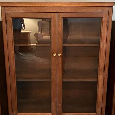 MCM Wood Display/Book Cabinet 47.75" x 37" x 14"