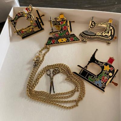 Sewing machine lapel pins
