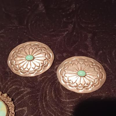 STERLING SILVER EARRINGS MARKED A B AND SILVER-TONE BRACELET