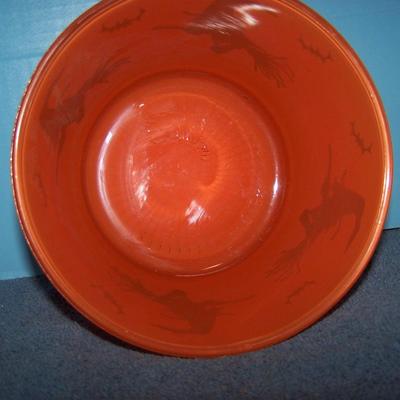 LOT 1 FABULOUS VINTAGE HAZEL ATLAS HALLOWEEN WITCH GLASS ICE BUCKET