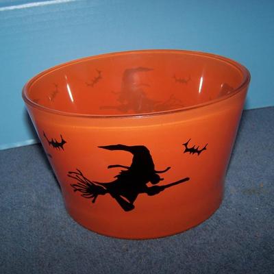 LOT 1 FABULOUS VINTAGE HAZEL ATLAS HALLOWEEN WITCH GLASS ICE BUCKET