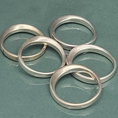 Vintage Sterling & Enameled Stacking Rings 13.8gr