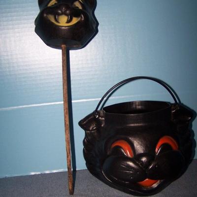 LOT 15 FAB HALLOWEEN BLOW MOLD BLACK CATS