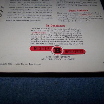 LOT 17 SPOOKTACULAR 1953 MYSTIC EYE GAME
