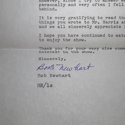 BOB NEWHART Show Hand Signed Letter by BOB NEWHART Dated 1962 in Very Good Preowned Condition.