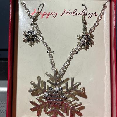 Lot of 3 Boxed Happy Holidays Jewelry New in Boxes as Pictured.