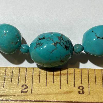 Jay King (DTR) Sterling Silver New Never Used Fashion Turquoise Beads 18"-20" Adjustable Necklace Preowned from an Estate....