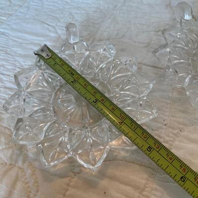 2 vtg federal petal clear ashtrays