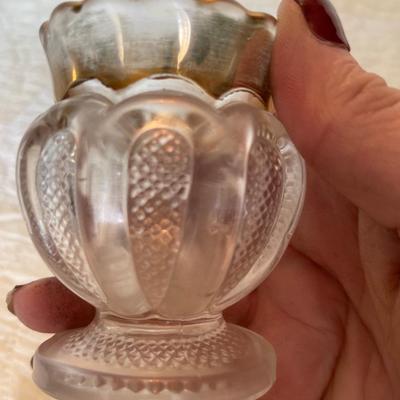 EAPG US glass Texas sugar & creamer with gold highlights