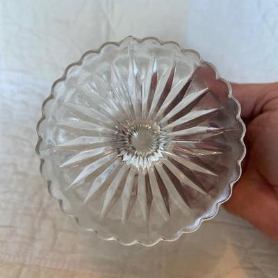Pressed glass pedestal candy nut dish