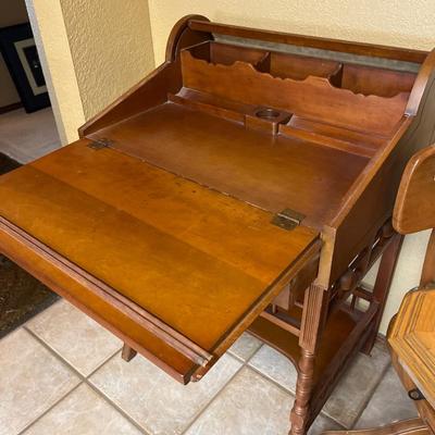 Vintage Desk chair, & Clock