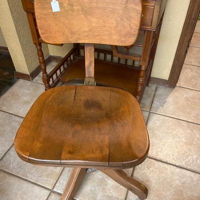 Vintage Desk chair, & Clock