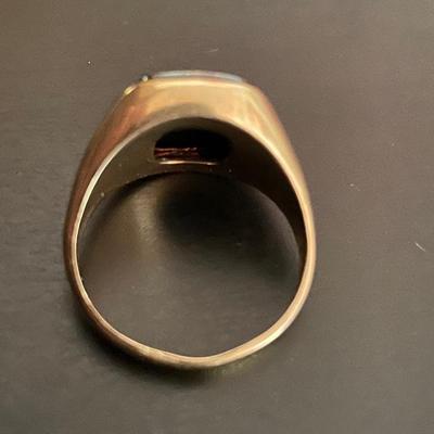 Vintage Hermatite Intaglio Solid Gold Ring
