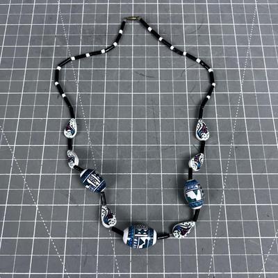 Hand Painted Beads in Necklace