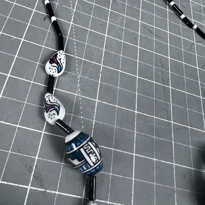 Hand Painted Beads in Necklace