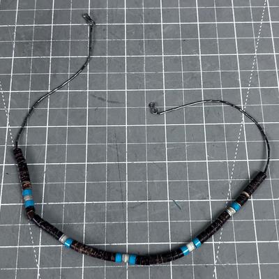 Liquid Silver & Tortoise Shell Beads