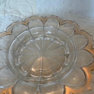 Domed gold trim butter dish
