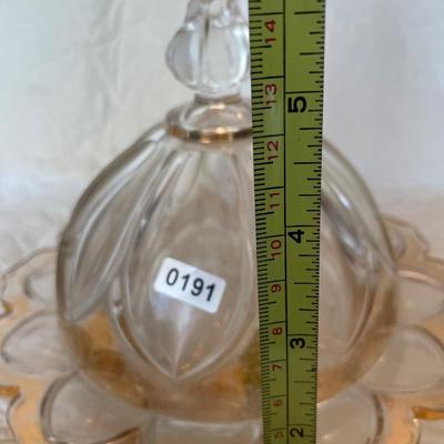 Domed gold trim butter dish