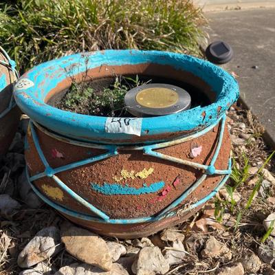 Outdoor pots and flag hanger
